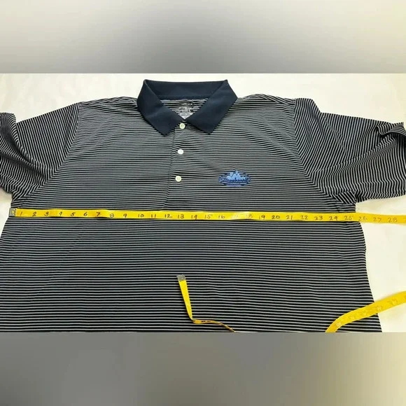 PAGE & TUTTLE Men’s navy stripe golf polo size XL - Picture 11 of 12